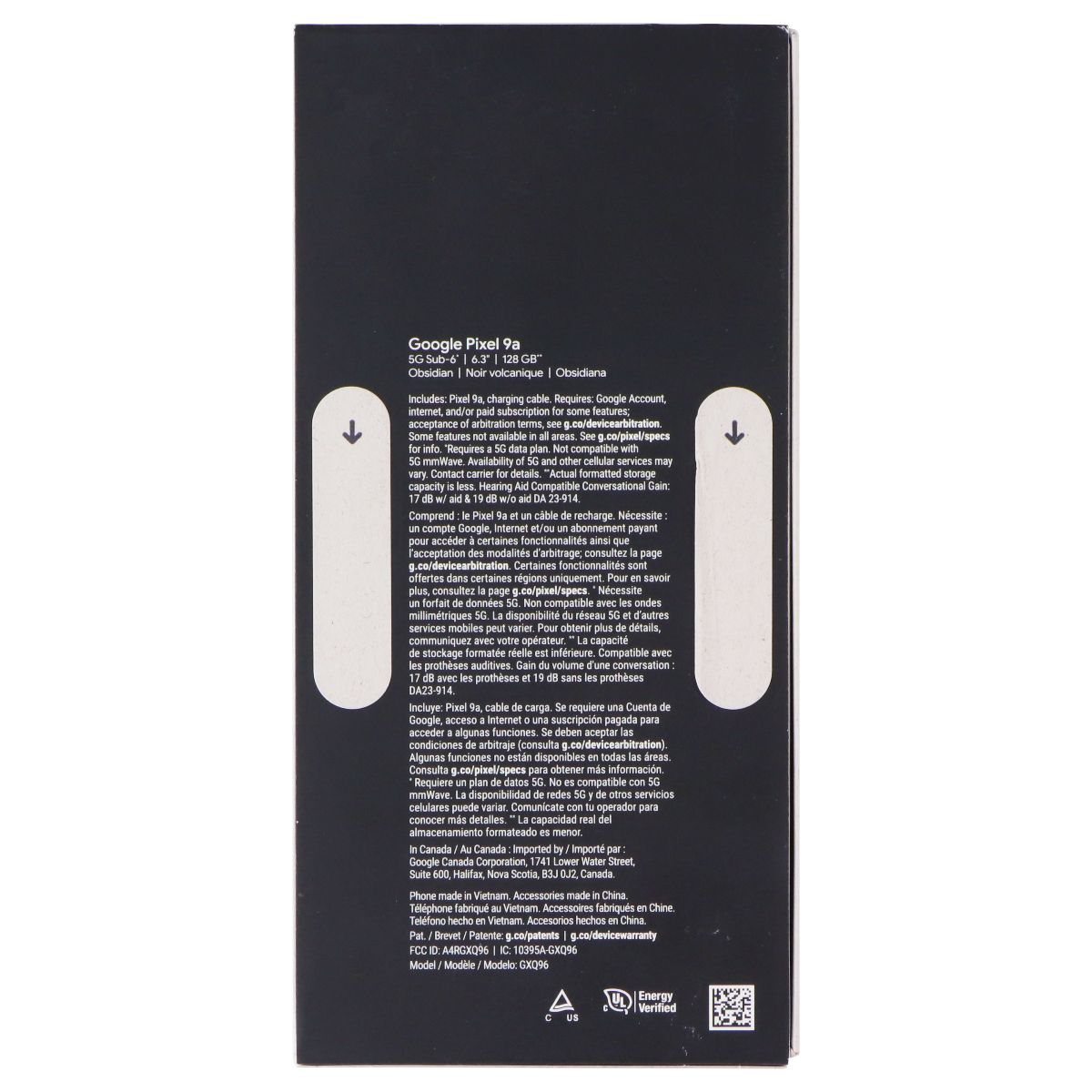 Google Pixel 9a (6.3-in) Smartphone (GXQ96) Unlocked - 128GB/Obsidian Cell Phones & Smartphones Google - Simple Cell Bulk Wholesale Pricing - USA Seller