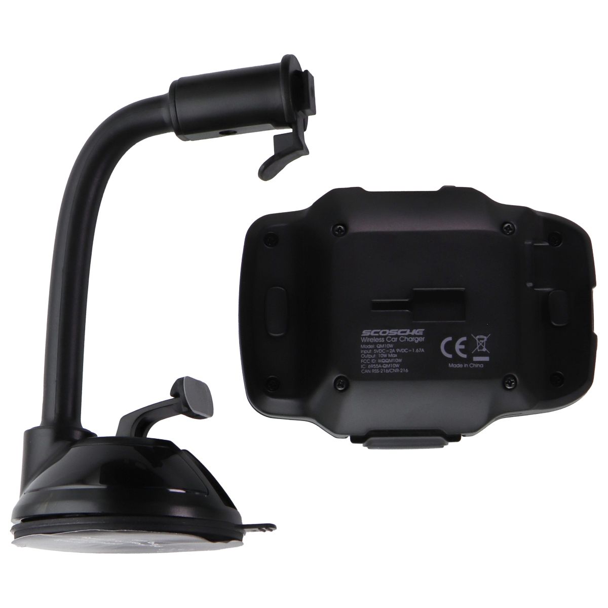 Scosche StuckUp Qi Wireless Fast Charging Window/Dash Mount - Black Cell Phone - Chargers & Cradles Scosche - Simple Cell Bulk Wholesale Pricing - USA Seller