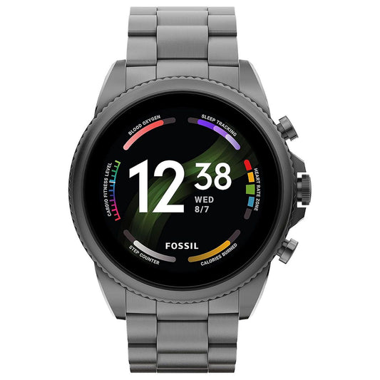 Fossil Gen 6 (44mm) Stainless Steel Smartwatch (DW13F2) Wi-Fi - Smoke Smart Watches Google - Simple Cell Bulk Wholesale Pricing - USA Seller