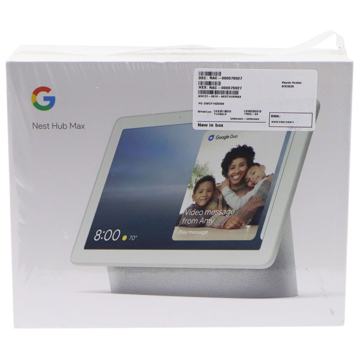 Google Nest Hub Max 10-inch Smart Display with Google Assistant - Chalk Home Multimedia - Home Speakers & Subwoofers Google - Simple Cell Bulk Wholesale Pricing - USA Seller