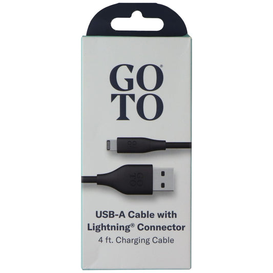 GoTo (4-Foot) Charging Cable with USB-A to 8-Pin Connectors for Apple - Black