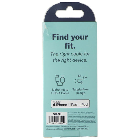 GoTo (4-Foot) Charging Cable with USB-A to 8-Pin Connectors for Apple - Black