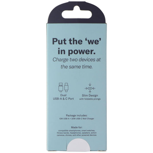 GoTo Dual 12W USB-A + 20W USB-C Wall Charger - Black Cell Phone - Chargers & Cradles GoTo - Simple Cell Bulk Wholesale Pricing - USA Seller