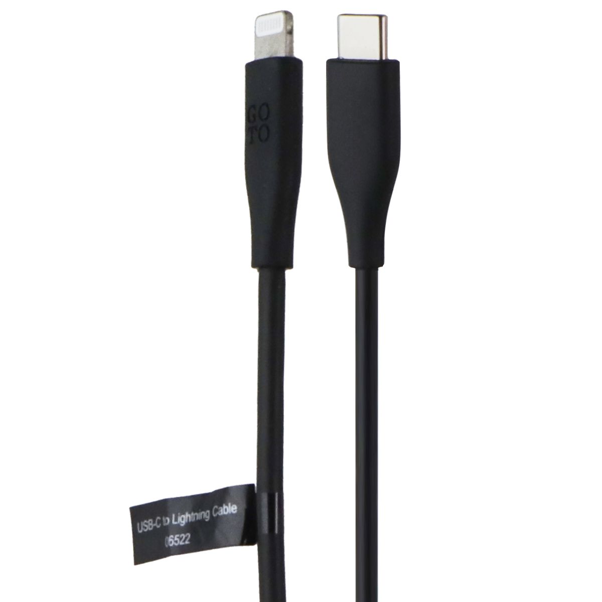 GoTo (4-Foot) Charging Cable with USB-C to 8-Pin Connectors for Apple - Black Cell Phone - Cables & Adapters GoTo - Simple Cell Bulk Wholesale Pricing - USA Seller