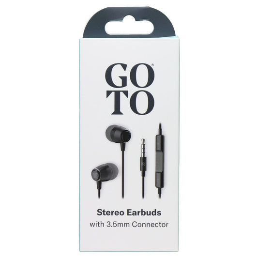 GoTo Stereo Earbuds with 3.5mm Connector - Black Cell Phone - Headsets GoTo - Simple Cell Bulk Wholesale Pricing - USA Seller