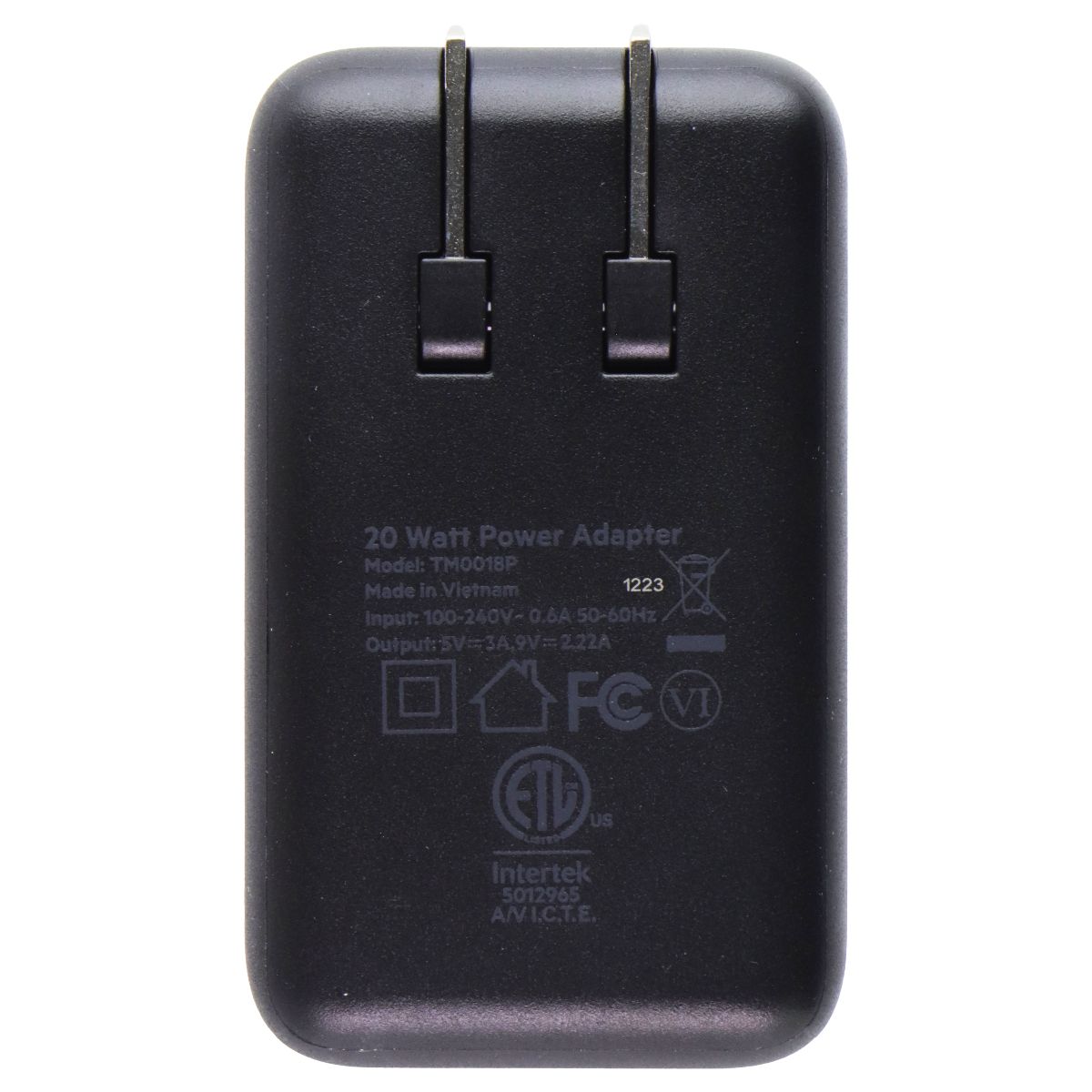 GoTo 20W Fast Charging USB-C Wall Charger - Black Cell Phone - Chargers & Cradles GoTo - Simple Cell Bulk Wholesale Pricing - USA Seller