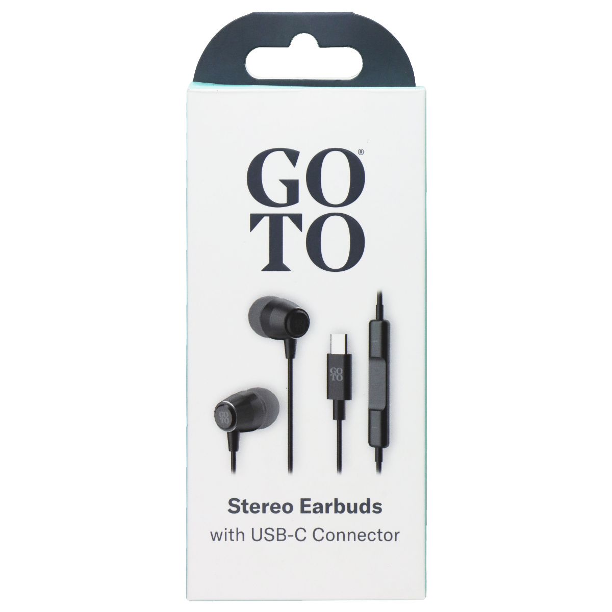 GoTo Stereo Earbuds with USB-C Connector and in-Line Microphone - Black Portable Audio - Headphones GoTo - Simple Cell Bulk Wholesale Pricing - USA Seller