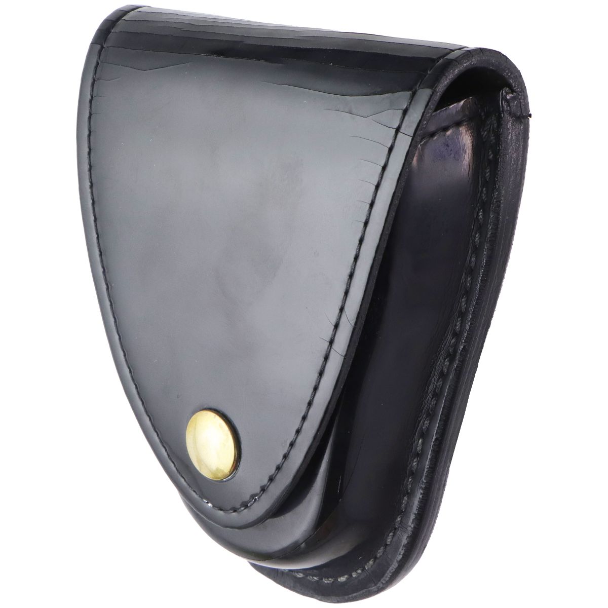 Gould & Goodrich H70 Leather Handcuff Case - Hi-Gloss Black / Brass Snap Other Sporting Goods Gould & Goodrich - Simple Cell Bulk Wholesale Pricing - USA Seller