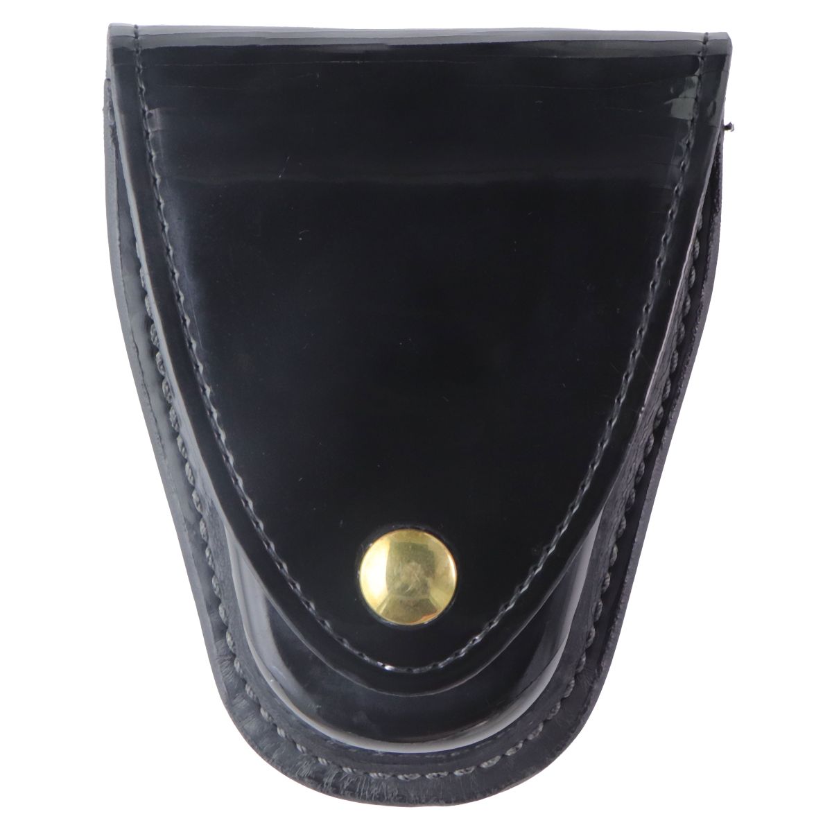 Gould & Goodrich H70 Leather Handcuff Case - Hi-Gloss Black / Brass Snap Other Sporting Goods Gould & Goodrich - Simple Cell Bulk Wholesale Pricing - USA Seller