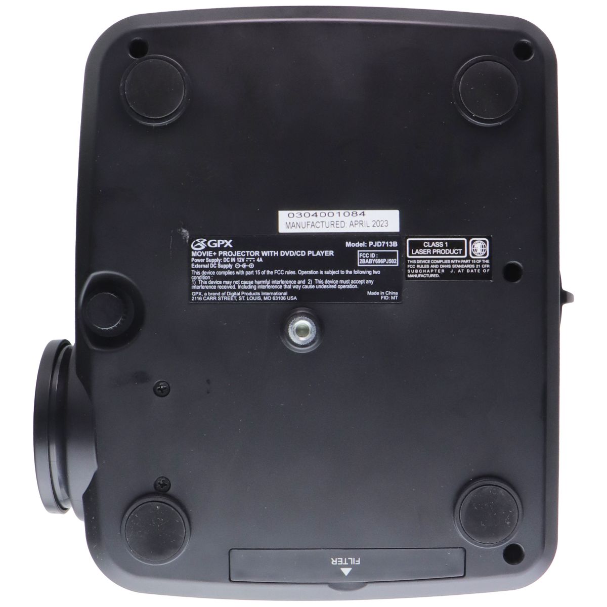 GPX Movie+ Projector DVD/CD Player - Black (PJD713B)