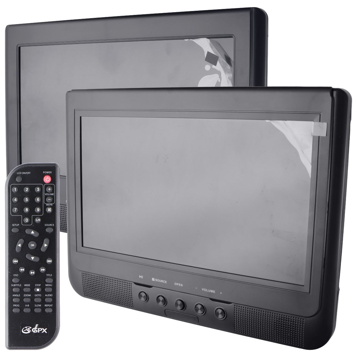 GPX Dual Screen Portable DVD Player Kit - Black (PD10104DG) Home Multimedia - DVD & Blu - ray Players GPX - Simple Cell Bulk Wholesale Pricing - USA Seller