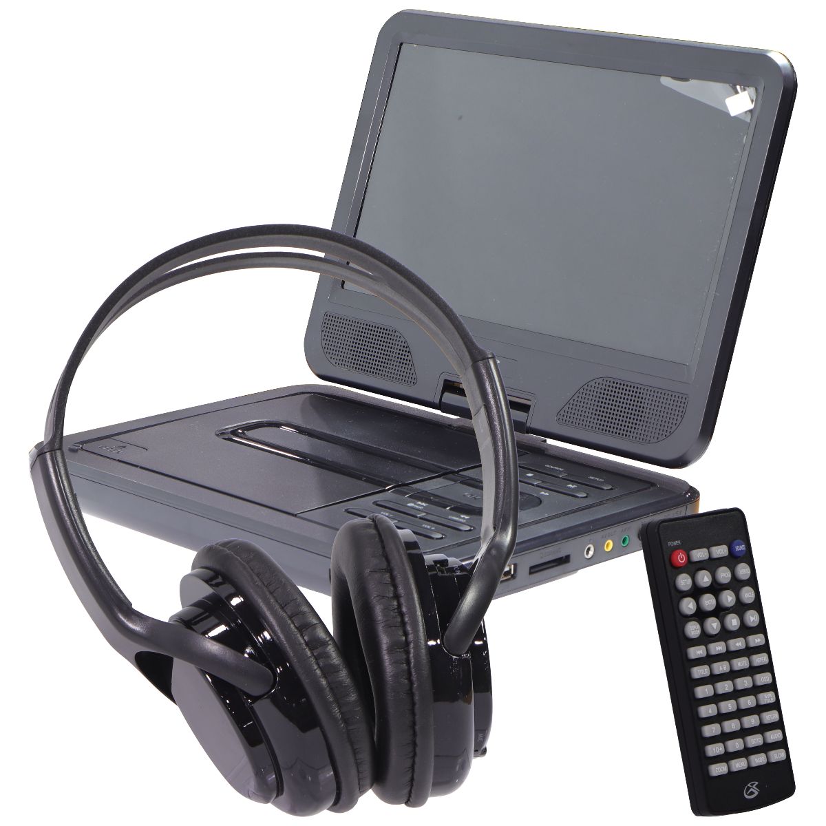 GPX 10.1-in Bluetooth DVD Player with Wireless Headphones - Black (PDB1077B) Home Multimedia - DVD & Blu - ray Players GPX - Simple Cell Bulk Wholesale Pricing - USA Seller