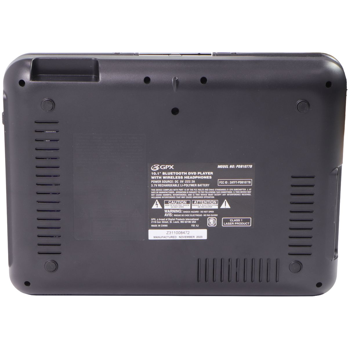 GPX 10.1-in Bluetooth DVD Player with Wireless Headphones - Black (PDB1077B) Home Multimedia - DVD & Blu - ray Players GPX - Simple Cell Bulk Wholesale Pricing - USA Seller