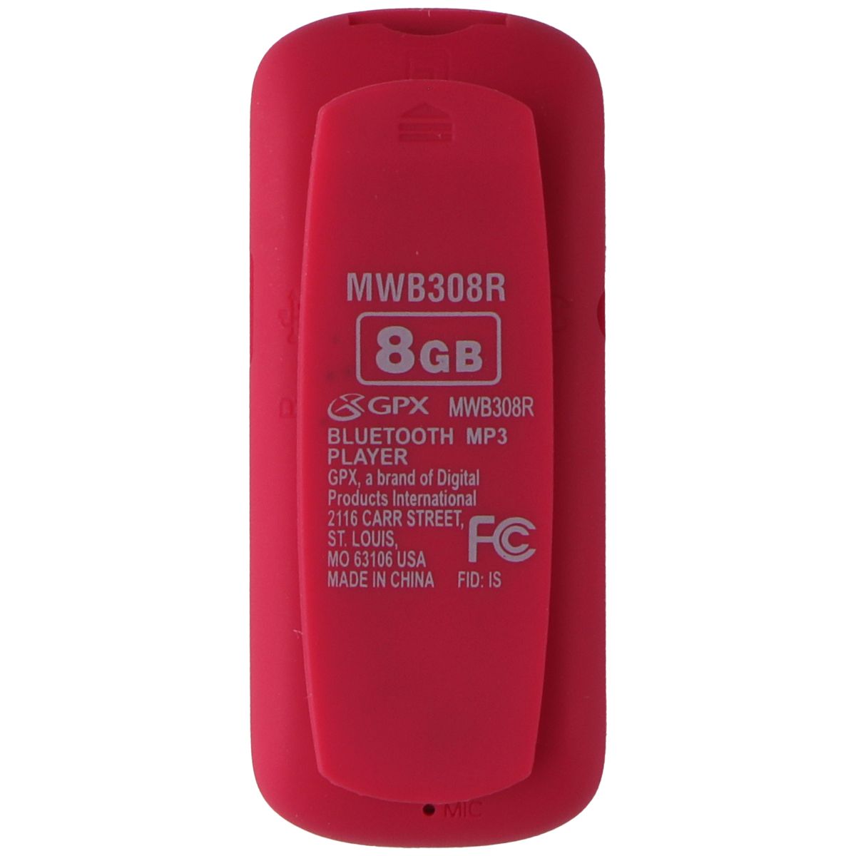 GPX Bluetooth MP3 Player with FM Radio - 8GB Memory - Red (MWB308R) Portable Audio - iPods & MP3 Players GPX - Simple Cell Bulk Wholesale Pricing - USA Seller