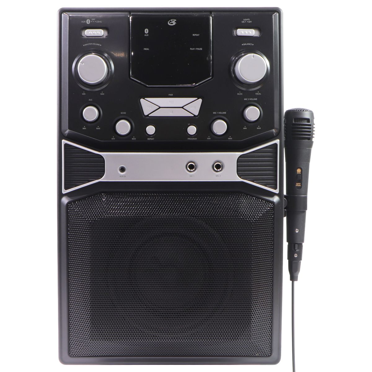 GPX Bluetooth Karaoke Machine with LED Lights and Microphone - Black (JB185B) Karaoke Entertainment - Complete Karaoke Systems GPX - Simple Cell Bulk Wholesale Pricing - USA Seller