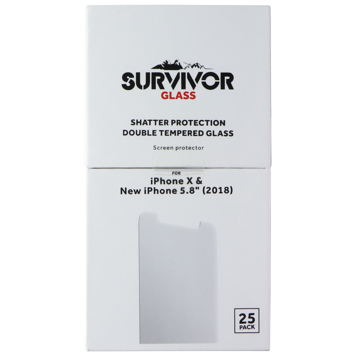 Griffin Survivor Glass Screen Protectors for iPhone 11 Pro / XS / X - 25 Pack Cell Phone - Screen Protectors Griffin - Simple Cell Bulk Wholesale Pricing - USA Seller