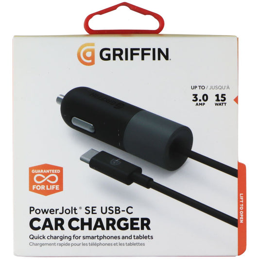 Griffin PowerJolt SE USB-C 3.0A/15W Car Charger - Black / Gray (GC43267) Cell Phone - Chargers & Cradles Griffin - Simple Cell Bulk Wholesale Pricing - USA Seller