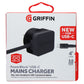 Griffin PowerBlock USB-C MAINS Charger 4FT - Black/Gray (Australian Plug) Cell Phone - Chargers & Cradles Griffin - Simple Cell Bulk Wholesale Pricing - USA Seller