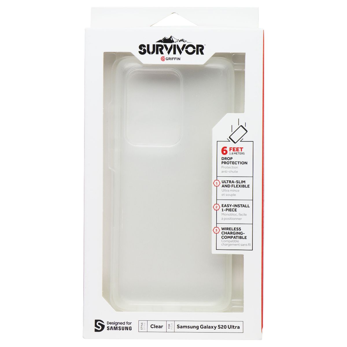 Griffin Survivor Clear Series Case for Samsung Galaxy S20 Ultra - Clear Cell Phone - Cases, Covers & Skins Griffin - Simple Cell Bulk Wholesale Pricing - USA Seller