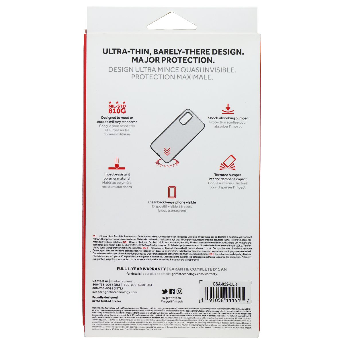 Griffin Survivor Clear Series Case for Samsung Galaxy S20 Ultra - Clear