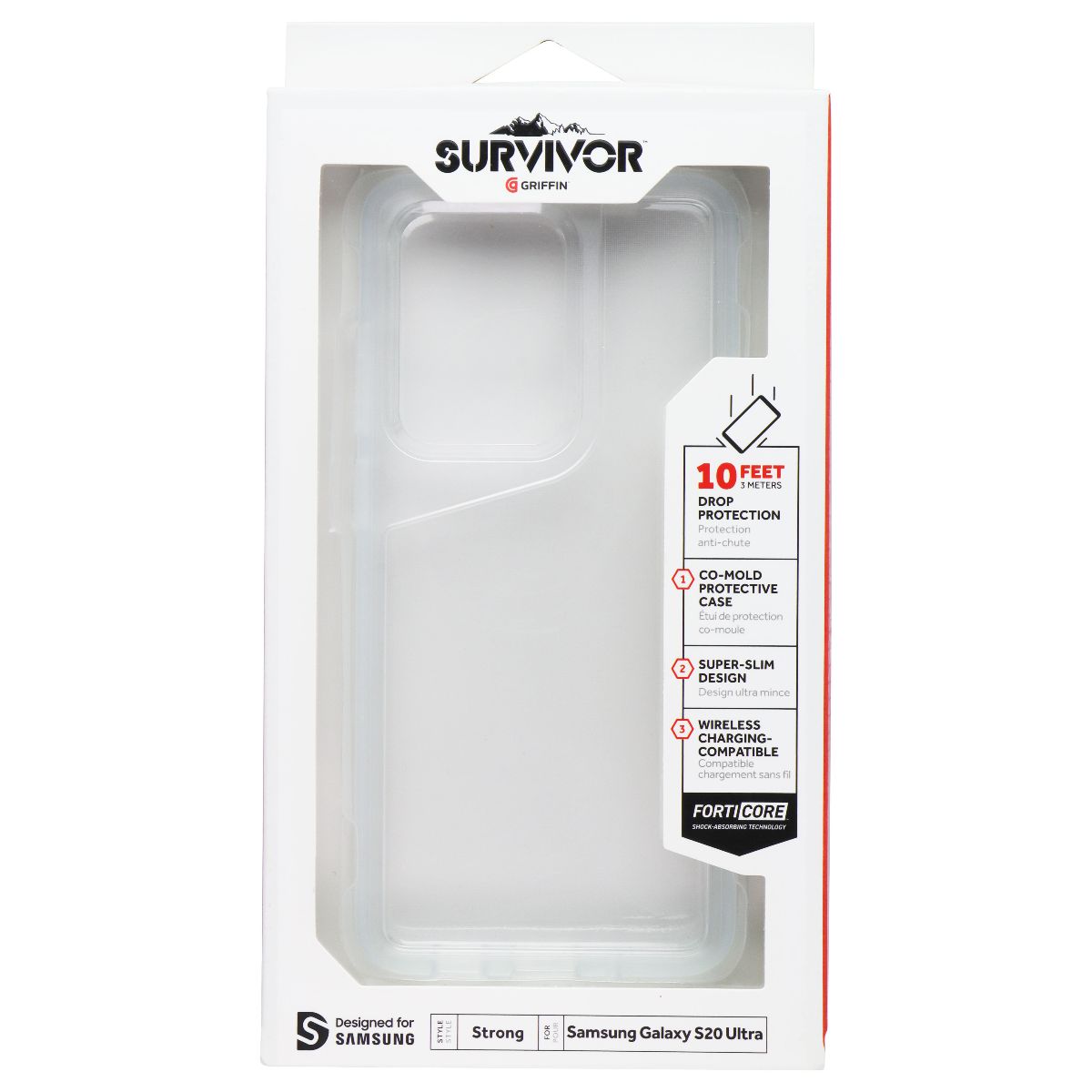 Griffin Survivor Strong Series Case for Samsung Galaxy S20 Ultra - Clear Cell Phone - Cases, Covers & Skins Griffin - Simple Cell Bulk Wholesale Pricing - USA Seller