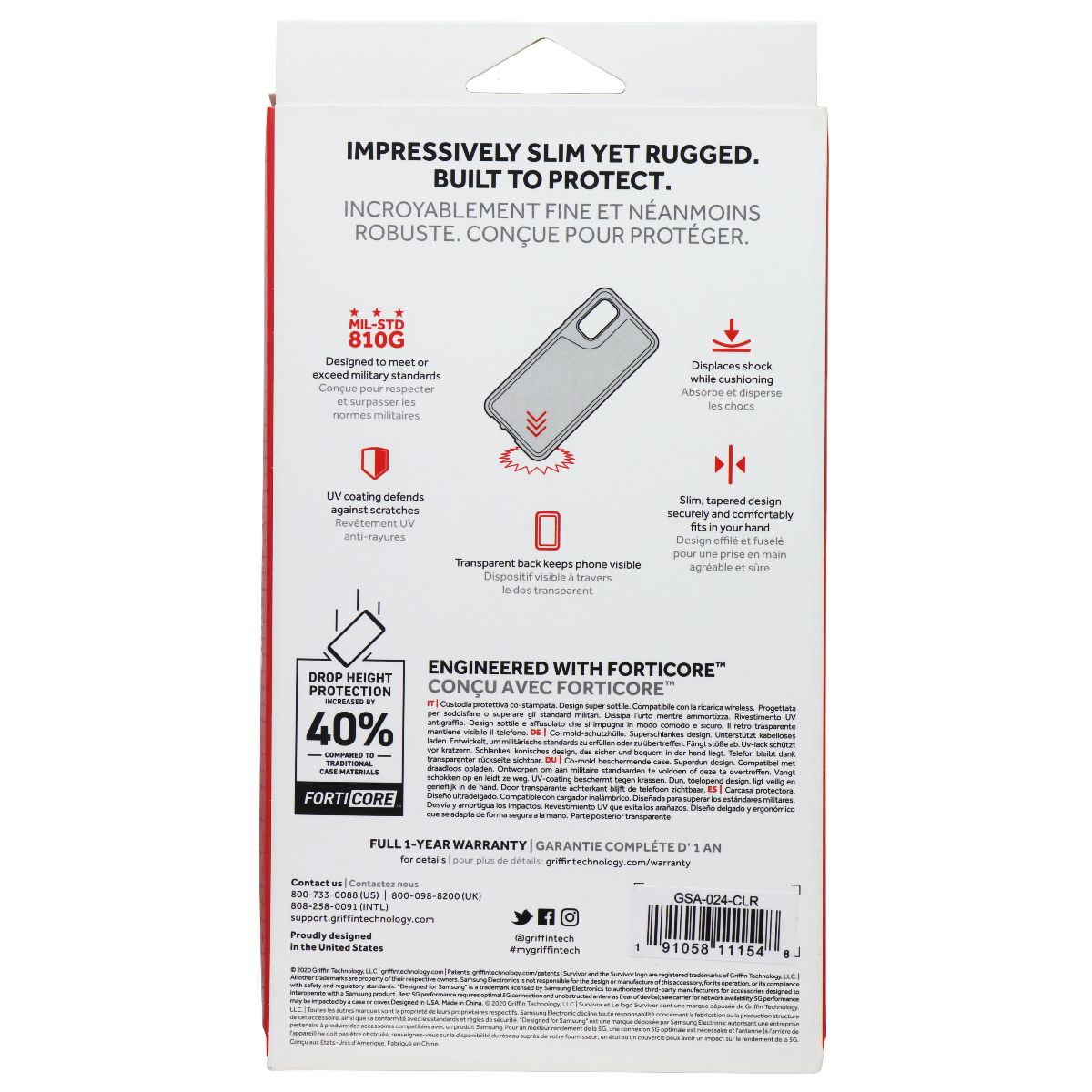 Griffin Survivor Strong Series Case for Samsung Galaxy S20 Ultra - Clear