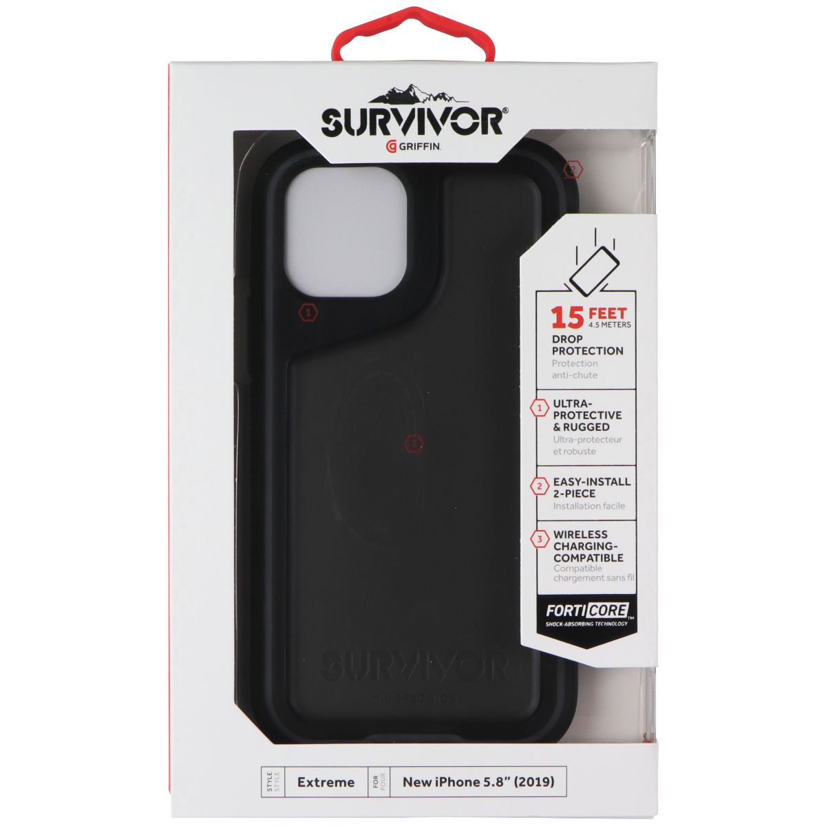 Griffin Survivor Extreme Case for Apple iPhone 11 Pro - Black / Gray Cell Phone - Cases, Covers & Skins Griffin - Simple Cell Bulk Wholesale Pricing - USA Seller