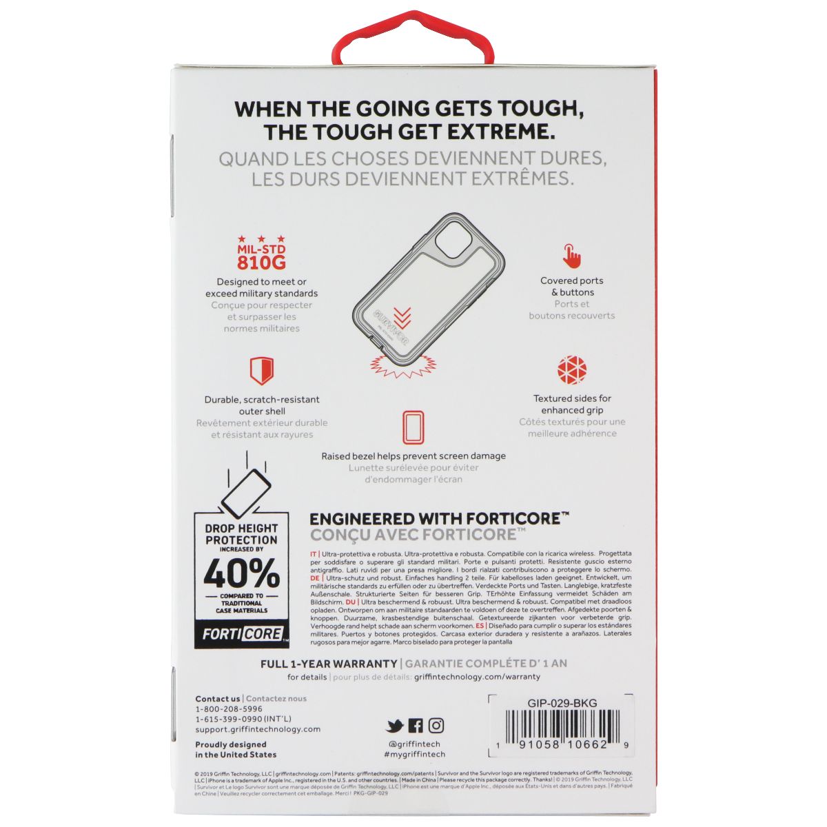 Griffin Survivor Extreme Case for Apple iPhone 11 Pro - Black / Gray Cell Phone - Cases, Covers & Skins Griffin - Simple Cell Bulk Wholesale Pricing - USA Seller