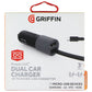 Griffin PowerJolt Dual Car Charger w/ Micro-USB Connector - Black / Gray Cell Phone - Chargers & Cradles Griffin - Simple Cell Bulk Wholesale Pricing - USA Seller