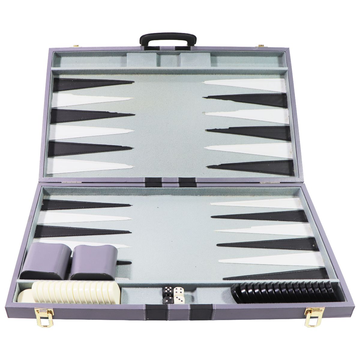 John N. Hansen Classic Game Collection 21-inch Backgammon - Gray *Missing 1 Dice Toys & Hobbies - Other Games John N. Hansen Co. - Simple Cell Bulk Wholesale Pricing - USA Seller