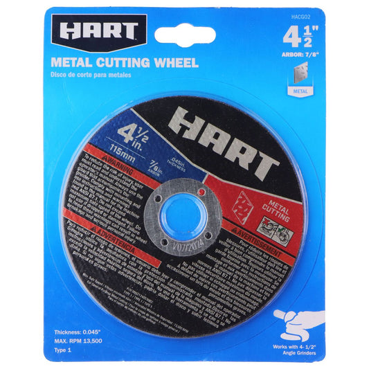 Hart Type 1 Metal Cutting Wheel 4.5-inch (7/8-inch Arbor) .045-inch Thickness