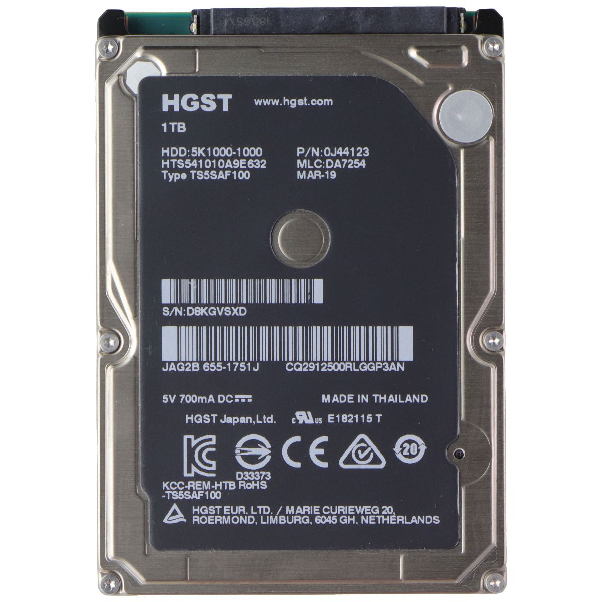 HGST (1TB) 2.5 SATA HDD 5400RPM Hard Drive (5K1000-1000) Digital Storage - Internal Hard Disk Drives, HDD HGST - Simple Cell Bulk Wholesale Pricing - USA Seller