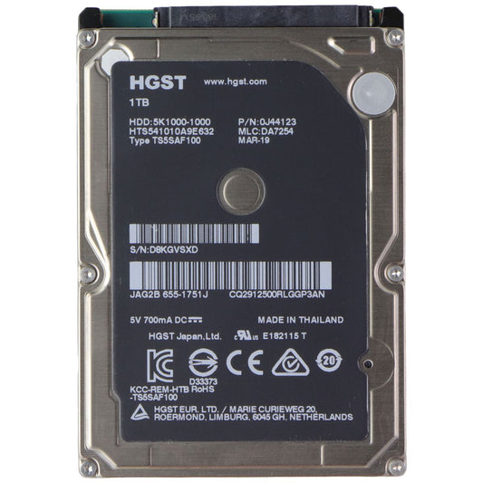 HGST (1TB) 2.5 SATA HDD 5400RPM Hard Drive (5K1000-1000) Digital Storage - Internal Hard Disk Drives, HDD HGST - Simple Cell Bulk Wholesale Pricing - USA Seller