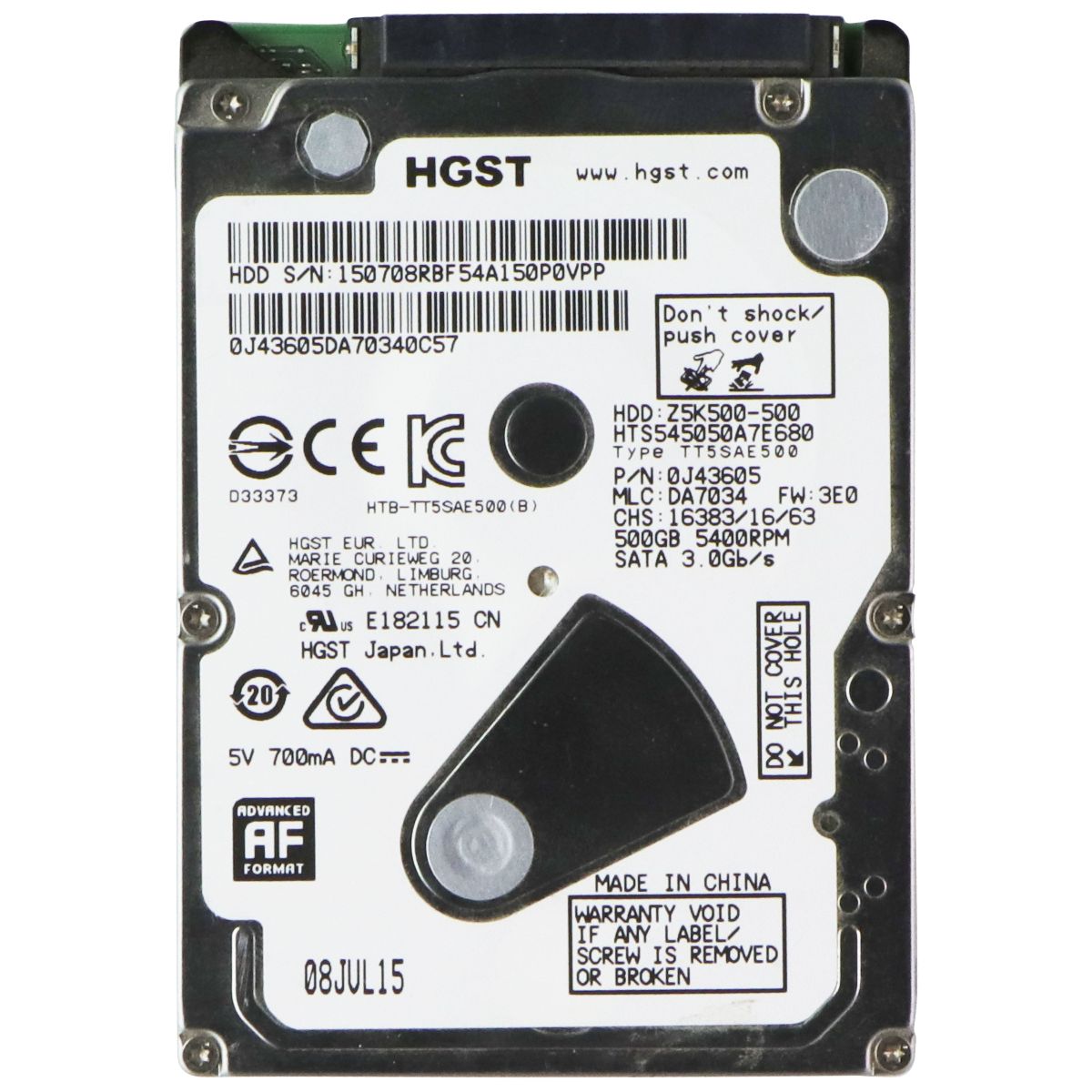 HGST 500GB 2.5 SATA HDD 5400RPM Hard Drive (Z5K500-500) Digital Storage - Internal Hard Disk Drives, HDD HGST - Simple Cell Bulk Wholesale Pricing - USA Seller