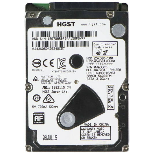 HGST 500GB 2.5 SATA HDD 5400RPM Hard Drive (Z5K500-500) Digital Storage - Internal Hard Disk Drives, HDD HGST - Simple Cell Bulk Wholesale Pricing - USA Seller
