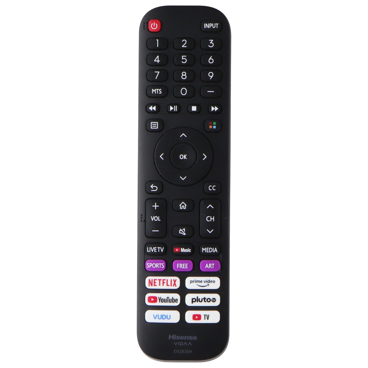 Hisense OEM Remote Control VIDAA (EN2B30H) with Netflix/Youtube/Prime Video Keys TV, Video & Audio Accessories - Remote Controls Hisense    - Simple Cell Bulk Wholesale Pricing - USA Seller