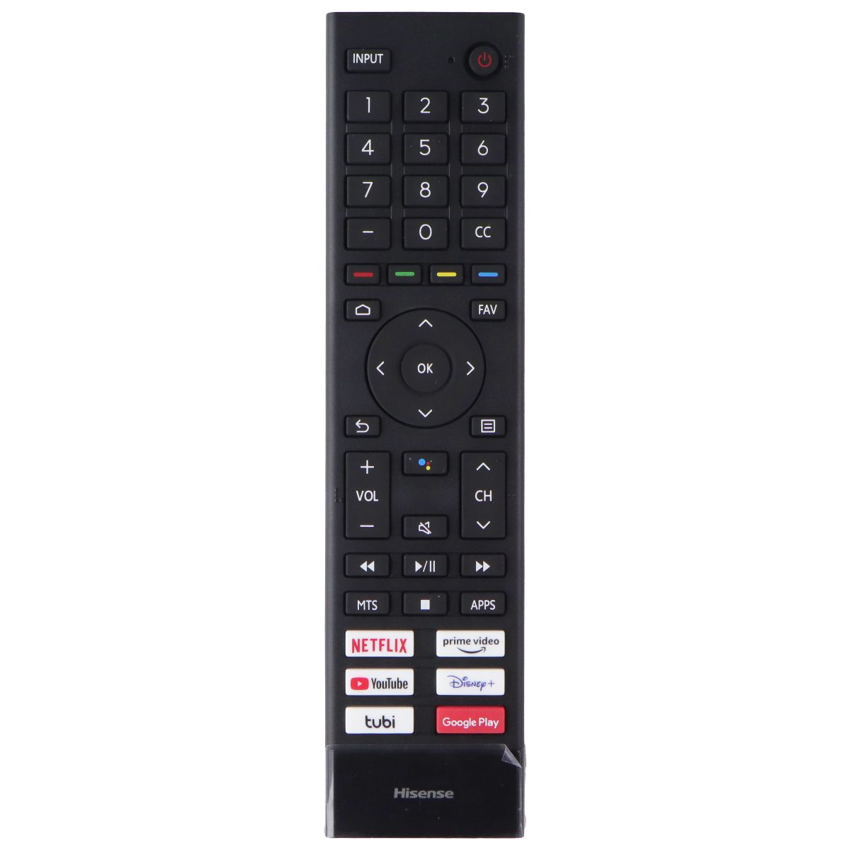Hisense Remote Control w/ Netflix/Prime/YouTube/Disney/Tubi/Google Play ERF3F80H TV, Video & Audio Accessories - Remote Controls Hisense - Simple Cell Bulk Wholesale Pricing - USA Seller