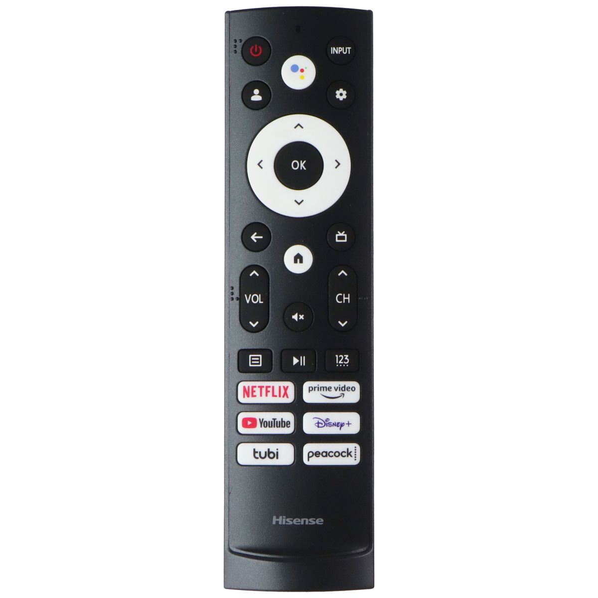 Hisense Remote Control (ERF3V90HP) Netflix/Prime/YouTube/Disney+/Tubi - Black TV, Video & Audio Accessories - Remote Controls Hisense - Simple Cell Bulk Wholesale Pricing - USA Seller