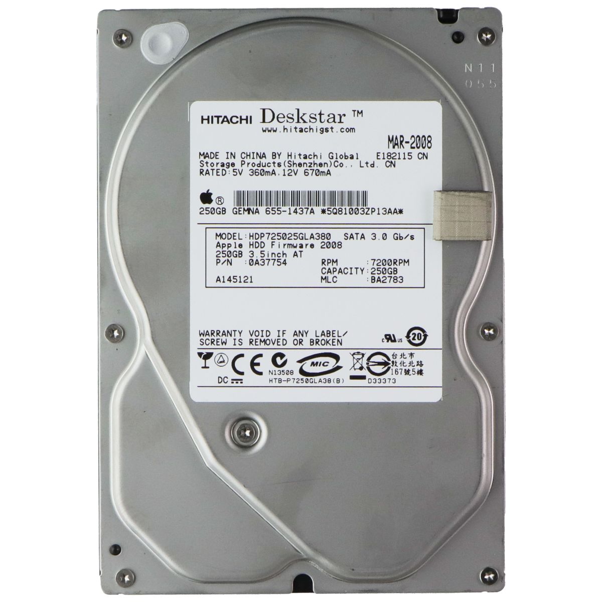 Hitachi Deskstar 250GB 3.5-inch SATA II HDD (HDP725025GLA380) Digital Storage - Internal Hard Disk Drives, HDD Hitachi - Simple Cell Bulk Wholesale Pricing - USA Seller