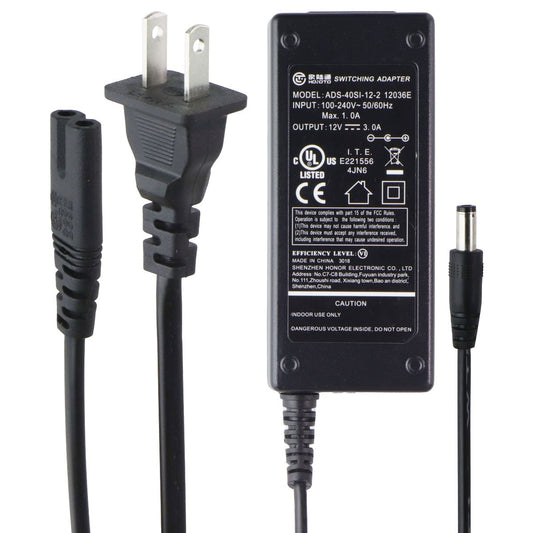 Hoioto (12V/3A) Switching Adapter Power Supply - Black (ADS-40SI-12-2) Multipurpose Batteries & Power - Multipurpose AC to DC Adapters Hoioto - Simple Cell Bulk Wholesale Pricing - USA Seller