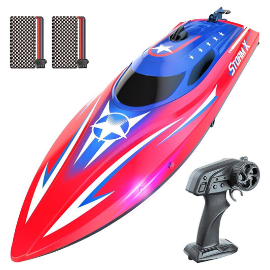 HOLYFUN HF812 Full Proportional High Speed Remote Control Boat - Blue/Red Radio Control Vehicles - Boats & Watercraft HOLYFUN - Simple Cell Bulk Wholesale Pricing - USA Seller