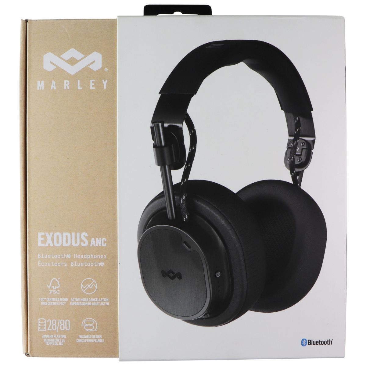 Marley Exodus ANC Bluetooth Headphones - Black Portable Audio - Headphones House Of Marley - Simple Cell Bulk Wholesale Pricing - USA Seller