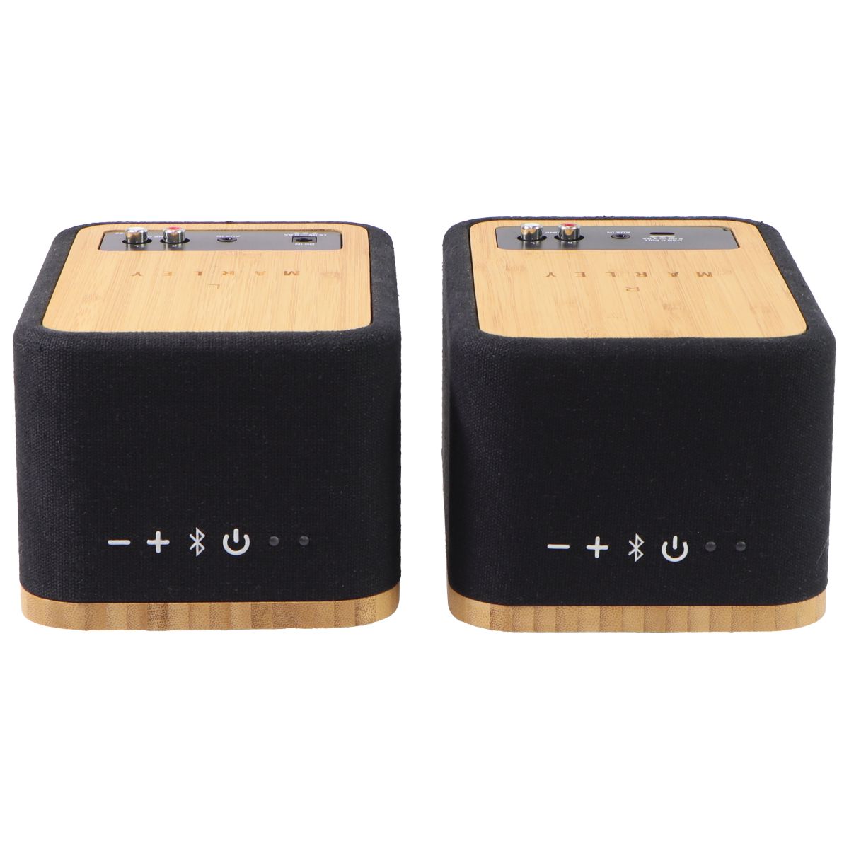 Marley Get Together Duo True Wireless Bluetooth Bookshelf Speakers - Wood/Black Home Multimedia - Home Speakers & Subwoofers House Of Marley - Simple Cell Bulk Wholesale Pricing - USA Seller