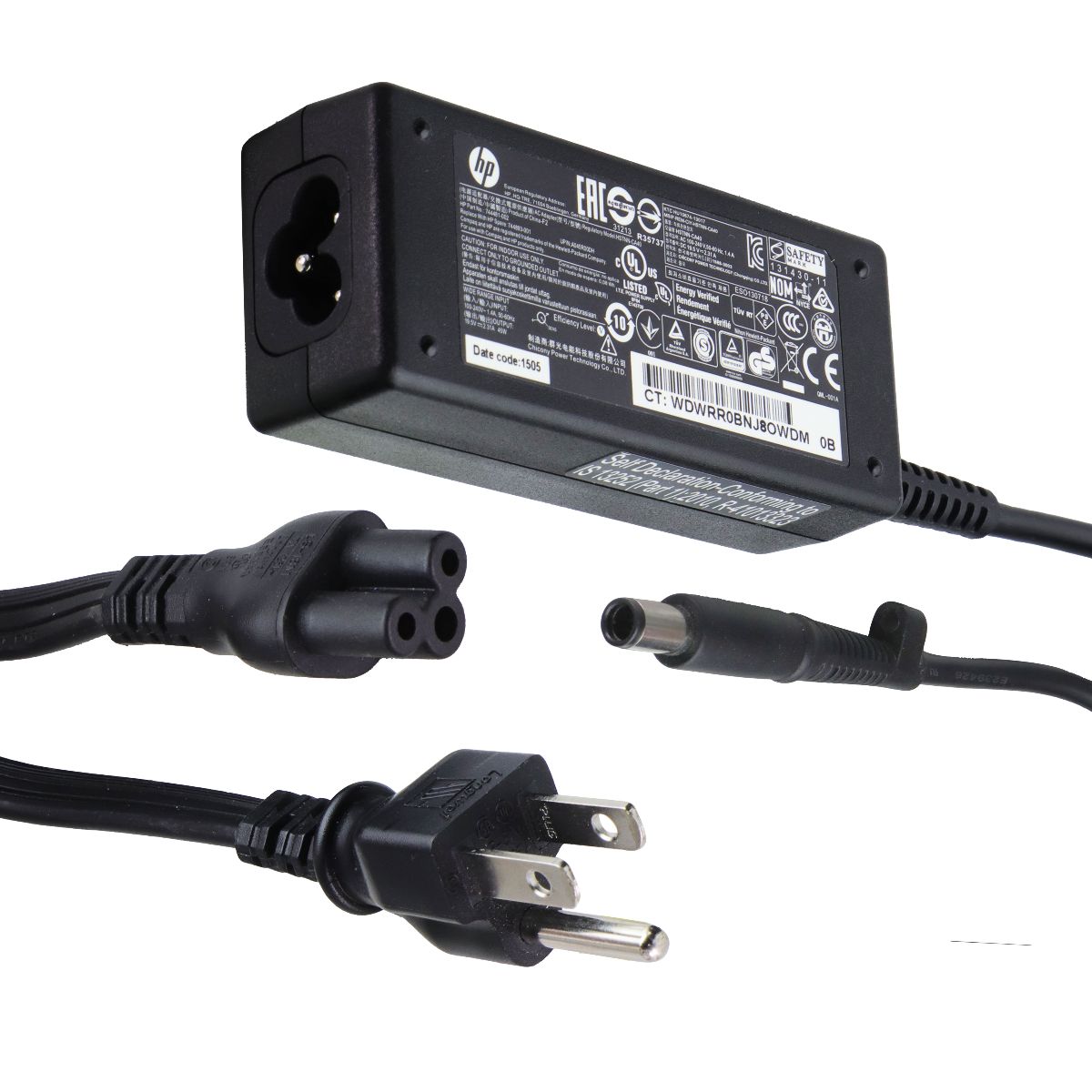 HP 45W Laptop AC Power Adapter HSTNN-CA40/Big Barrel - Black Computer Accessories - Laptop Power Adapters/Chargers HP - Simple Cell Bulk Wholesale Pricing - USA Seller