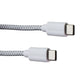 HyperGear 10FT (3m) USB-C to USB-C Braided Charge and Sync Cable - White / Gray Cell Phone - Cables & Adapters HyperGear - Simple Cell Bulk Wholesale Pricing - USA Seller