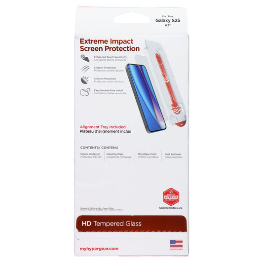 HyperGear HD 9H Tempered Glass Screen Protector for Samsung Galaxy S25 - Clear Cell Phone - Screen Protectors HyperGear - Simple Cell Bulk Wholesale Pricing - USA Seller