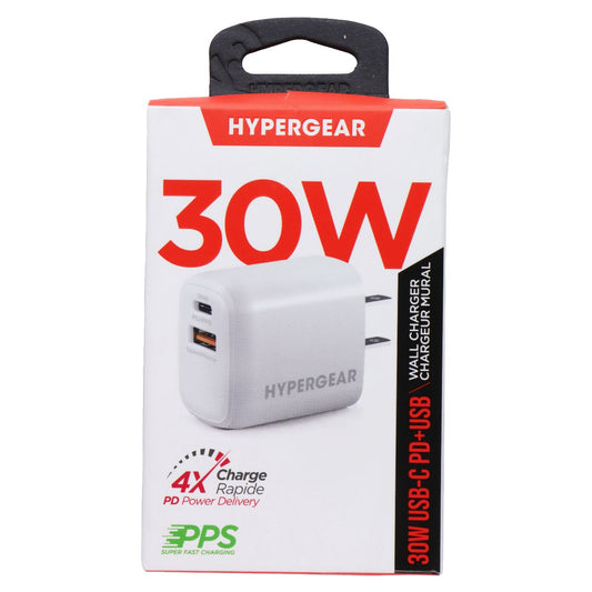 HyperGear 30W (2 Port) USB-C PD and USB-A Wall Charger - White (HYG-30DPD) Cell Phone - Chargers & Cradles HyperGear - Simple Cell Bulk Wholesale Pricing - USA Seller