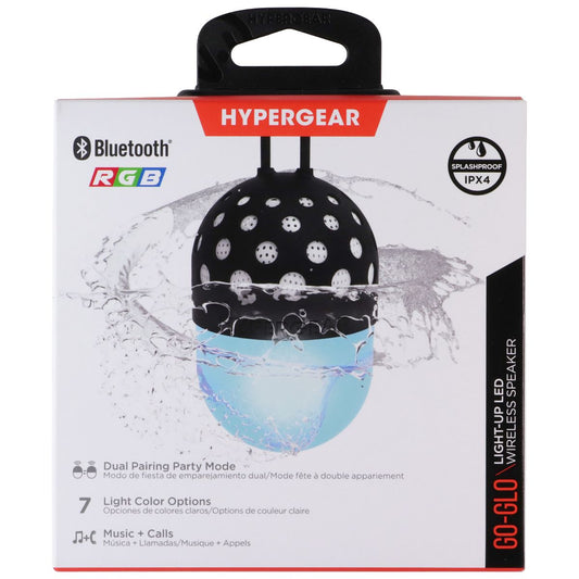 HyperGear Go-Glo Splashproof IPX4 Light-Up Bluetooth Speaker - Black & RGB