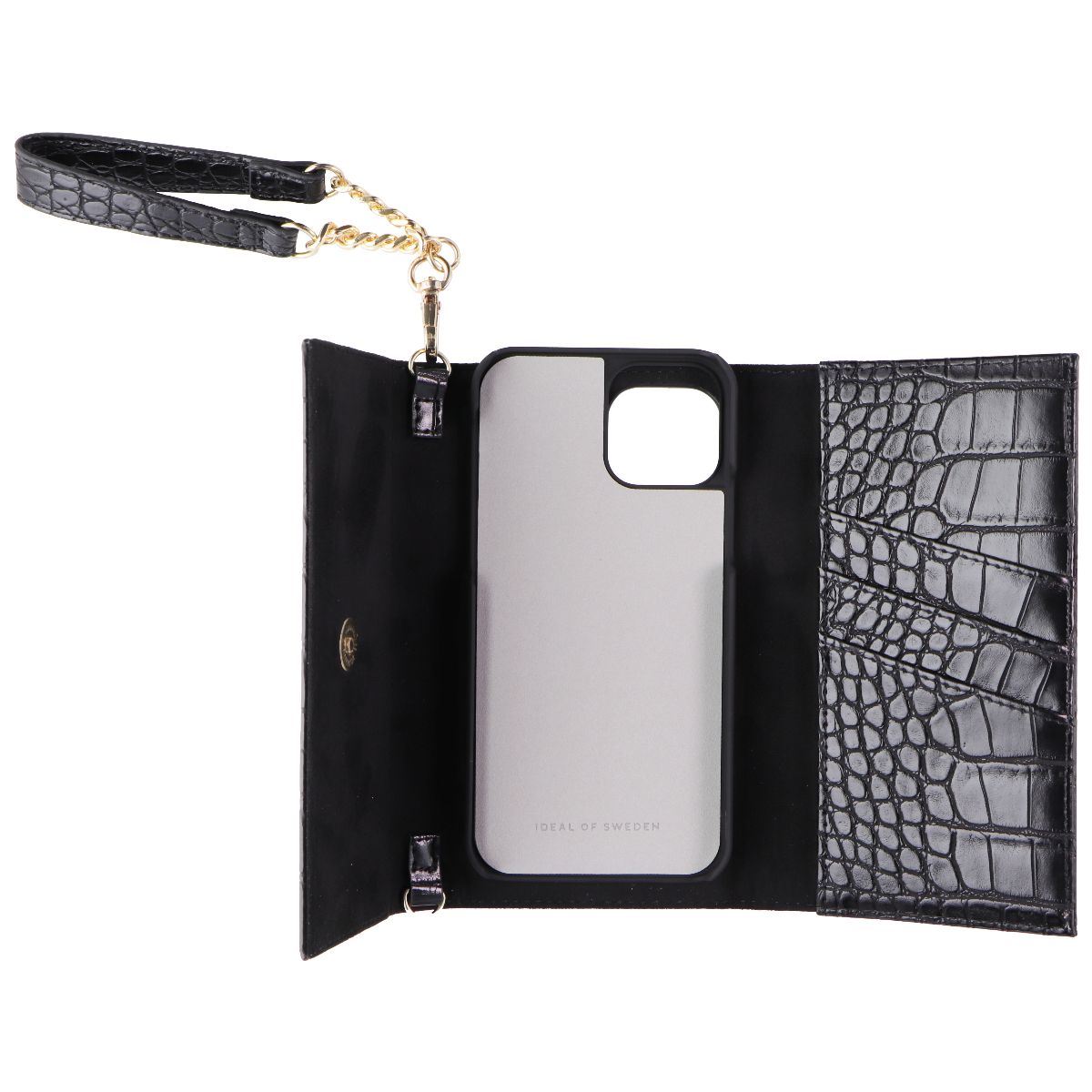 iDeal of Sweden Signature Clutch Case for iPhone 12 and 12 Pro - Jet Black Croco Cell Phone - Cases, Covers & Skins iDeal of Sweden - Simple Cell Bulk Wholesale Pricing - USA Seller