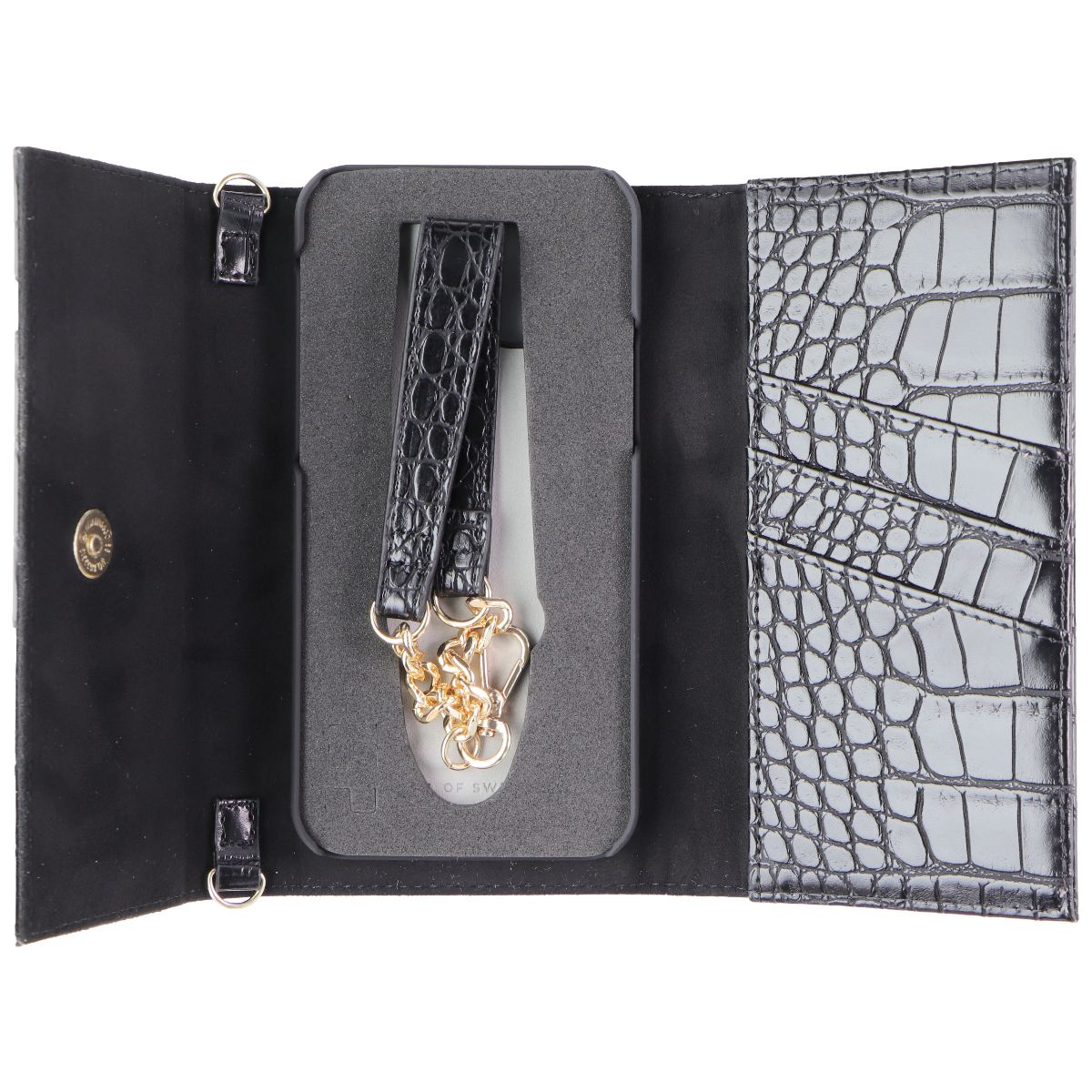 iDeal of Sweden Signature Clutch Case for iPhone 12 and 12 Pro - Jet Black Croco Cell Phone - Cases, Covers & Skins iDeal of Sweden - Simple Cell Bulk Wholesale Pricing - USA Seller